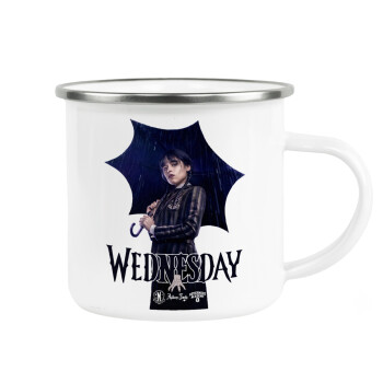 Wednesday rain, Metallic enamel cup white 360ml