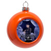 Orange Christmas tree ornament bauble 8cm