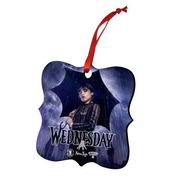 Wednesday rain, Στολίδι Χριστουγεννιάτικο στολίδι polygon ξύλινο 7.5cm