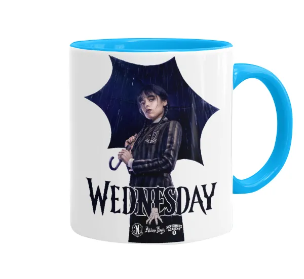 Wednesday rain — Κούπα χρωματιστή γαλάζια, κεραμική, 330ml