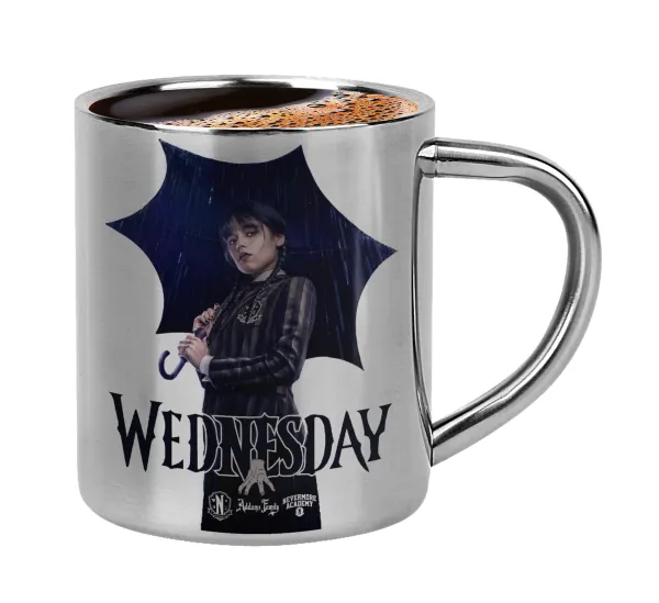 Wednesday rain — Double-wall metal cup for espresso (220ml)