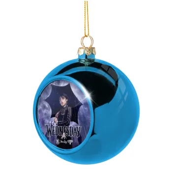 Wednesday rain, Blue Christmas tree ball ornament 8cm
