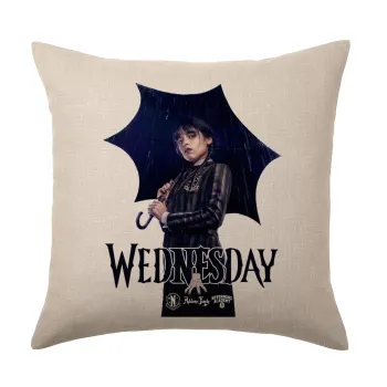 Wednesday rain, Μαξιλάρι καναπέ ΛΙΝΟ 40x40cm περιέχεται το  γέμισμα