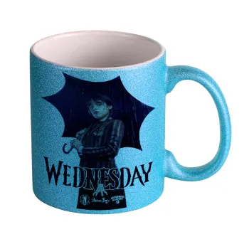 Wednesday rain, Κούπα Σιέλ Glitter που γυαλίζει, κεραμική, 330ml