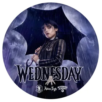 Wednesday rain, Mousepad Στρογγυλό 20cm