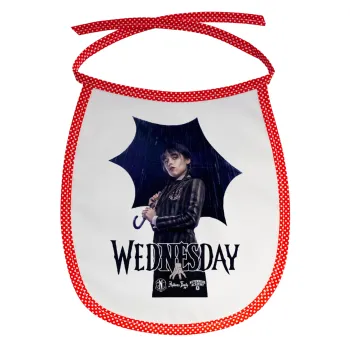 Wednesday rain, Σαλιάρα μωρού αλέκιαστη με κορδόνι Κόκκινη