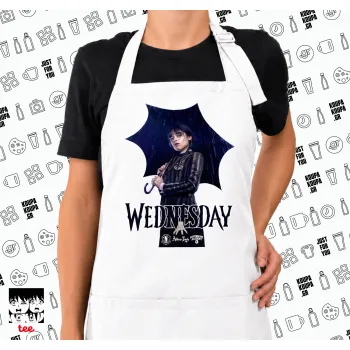 Wednesday rain, Ποδιά μακριά Σεφ ολόσωμη με τσέπες white (ΕΝΗΛΙΚΩΝ)