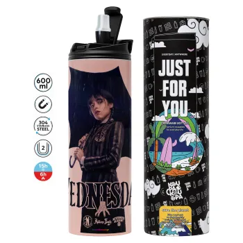 Wednesday rain, Tumbler stainless steel PINK 600ml