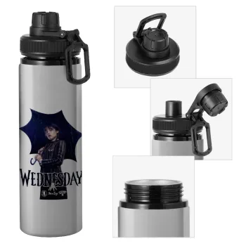 Wednesday rain, Metallic water bottle with safety cap, 850ml aluminum