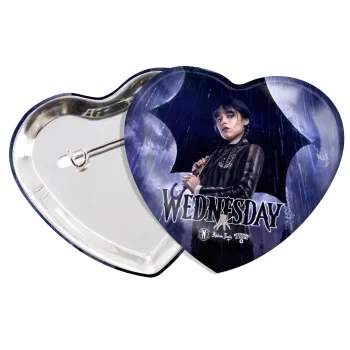 Wednesday rain, Κονκάρδα παραμάνα καρδιά (57x52mm)