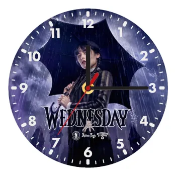 Wednesday rain, Wooden wall clock (20cm)