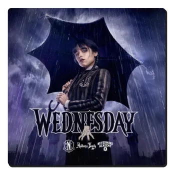 Wednesday rain, Τετράγωνο μαγνητάκι ξύλινο 6x6cm