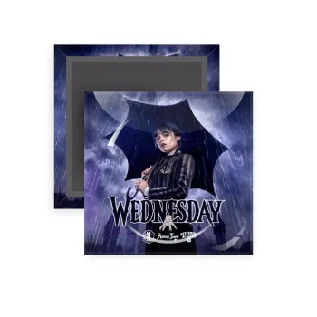 Wednesday rain, Μαγνητάκι ψυγείου τετράγωνο διάστασης 5x5cm