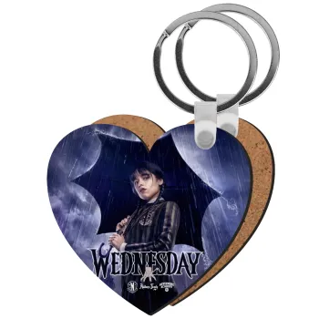 Wednesday rain, Μπρελόκ Ξύλινο καρδιά MDF