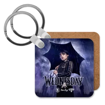 Wednesday rain, Μπρελόκ Ξύλινο τετράγωνο MDF