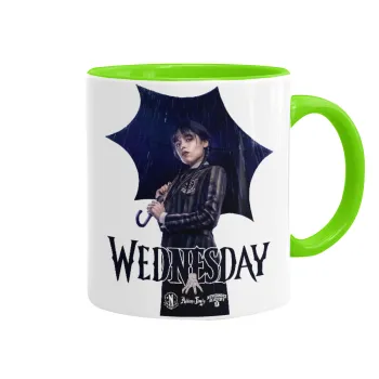 Wednesday rain, Κούπα χρωματιστή βεραμάν, κεραμική, 330ml