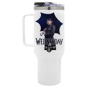 Wednesday rain, Mega Tumbler με καπάκι, διπλού τοιχώματος (θερμό) 1,2L