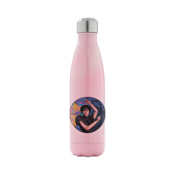 Wednesday dance, Metal mug thermos Pink Iridiscent (Stainless steel), double wall, 500ml