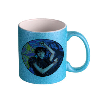 Wednesday dance, Κούπα Σιέλ Glitter που γυαλίζει, κεραμική, 330ml