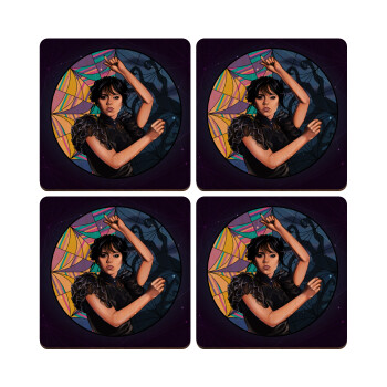 Wednesday dance, ΣΕΤ x4 Σουβέρ ξύλινα τετράγωνα plywood (9cm)