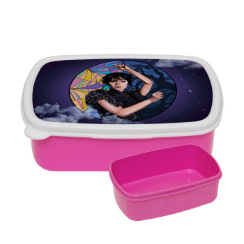 Wednesday dance, ΡΟΖ παιδικό δοχείο φαγητού (lunchbox) πλαστικό (BPA-FREE) Lunch Βox M18 x Π13 x Υ6cm