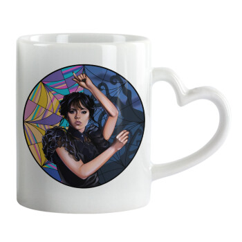 Wednesday dance, Mug heart handle, ceramic, 330ml
