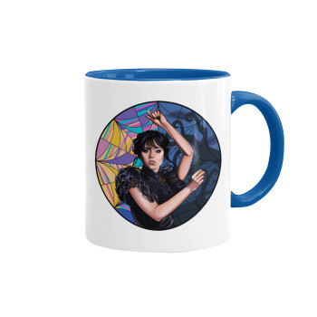 Wednesday dance, Mug colored blue, ceramic, 330ml