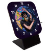 Quartz Wooden table clock with hands (10cm)