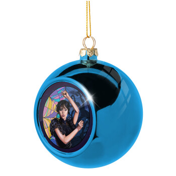 Wednesday dance, Blue Christmas tree ball ornament 8cm