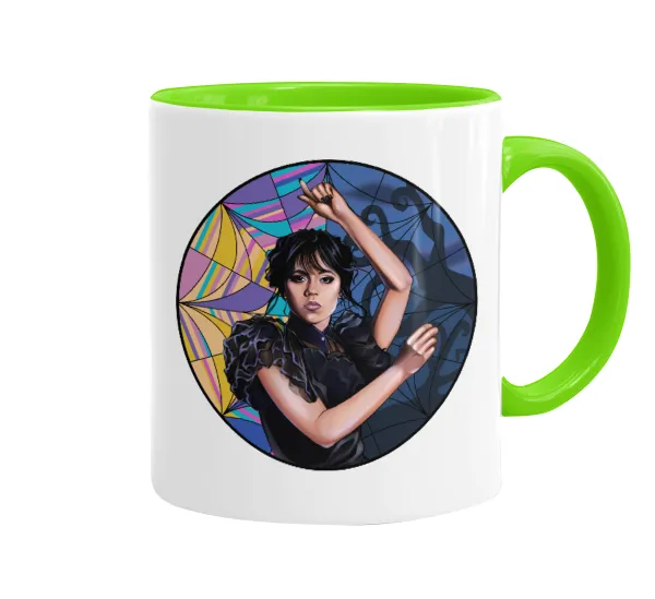 Wednesday dance — Mug colored light green, ceramic, 330ml