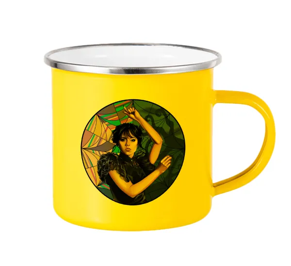 Wednesday dance — Yellow Enamel Metallic Cup 360ml