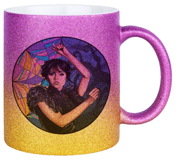Wednesday dance — Κούπα Χρυσή/Ροζ Glitter, κεραμική, 330ml