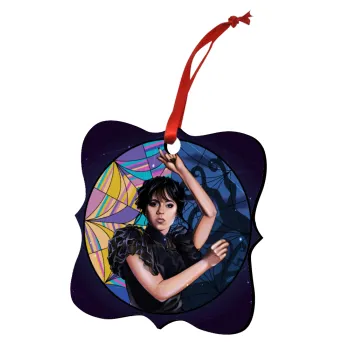 Wednesday dance, Christmas ornament polygon wooden 7.5cm