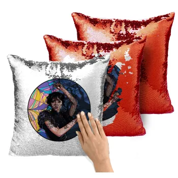 Wednesday dance, Μαξιλάρι καναπέ Μαγικό Κόκκινο με πούλιες 40x40cm περιέχεται το γέμισμα