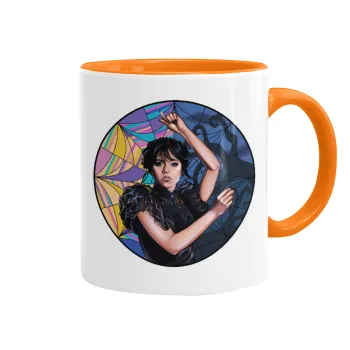 Wednesday dance, Κούπα χρωματιστή πορτοκαλί, κεραμική, 330ml