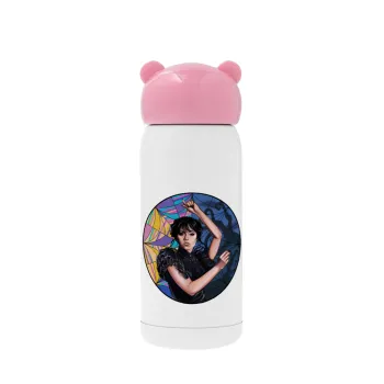 Wednesday dance, Pink stainless steel thermal flask, 320ml