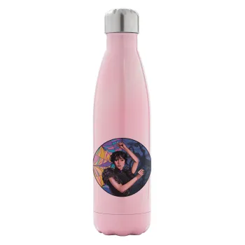 Wednesday dance, Metal mug thermos Pink Iridiscent (Stainless steel), double wall, 500ml