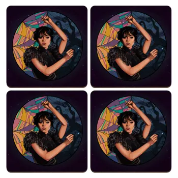 Wednesday dance, ΣΕΤ x4 Σουβέρ ξύλινα τετράγωνα plywood (9cm)