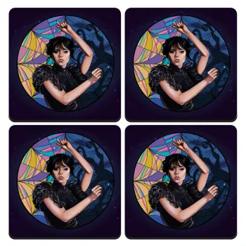 Wednesday dance, ΣΕΤ 4 Σουβέρ ξύλινα τετράγωνα (9cm)