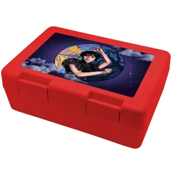 Wednesday dance, Children's cookie container RED 185x128x65mm (BPA free plastic)