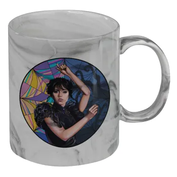 Wednesday dance, Mug ceramic marble style, 330ml