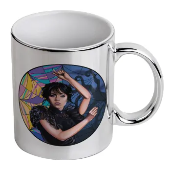 Wednesday dance, Mug ceramic, silver mirror, 330ml