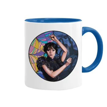 Wednesday dance, Κούπα χρωματιστή μπλε, κεραμική, 330ml