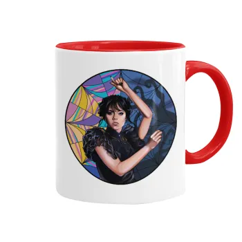 Wednesday dance, Mug colored red, ceramic, 330ml