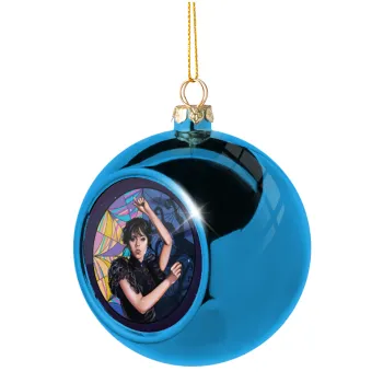 Wednesday dance, Blue Christmas tree ball ornament 8cm