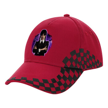 Wednesday moonlight, Adult Cap RACING Ultimate Red/Black, (100% COTTON DRILL, ADULT, UNISEX, ONE SIZE ADULT)