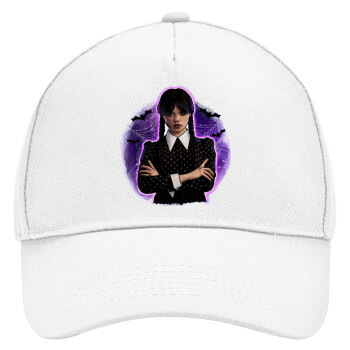 Wednesday moonlight, Καπέλο Ενηλίκων Baseball, Drill, Λευκό (100% ΒΑΜΒΑΚΕΡΟ, ΕΝΗΛΙΚΩΝ, UNISEX, ONE SIZE)