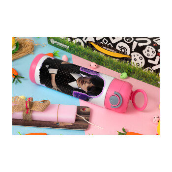 Wednesday moonlight, Easter candle, Childrens hot water bottle, stainless steel, with safety straw, PINK (500ml)