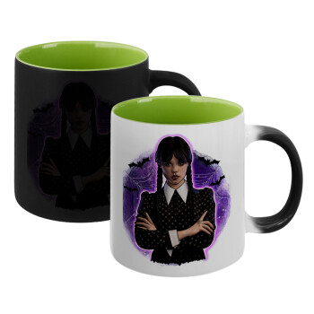 Wednesday moonlight, Κούπα Μαγική εσωτερικό πράσινο, κεραμική 330ml που αλλάζει χρώμα με το ζεστό ρόφημα