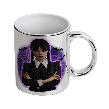 Wednesday moonlight, Mug ceramic, silver mirror, 330ml